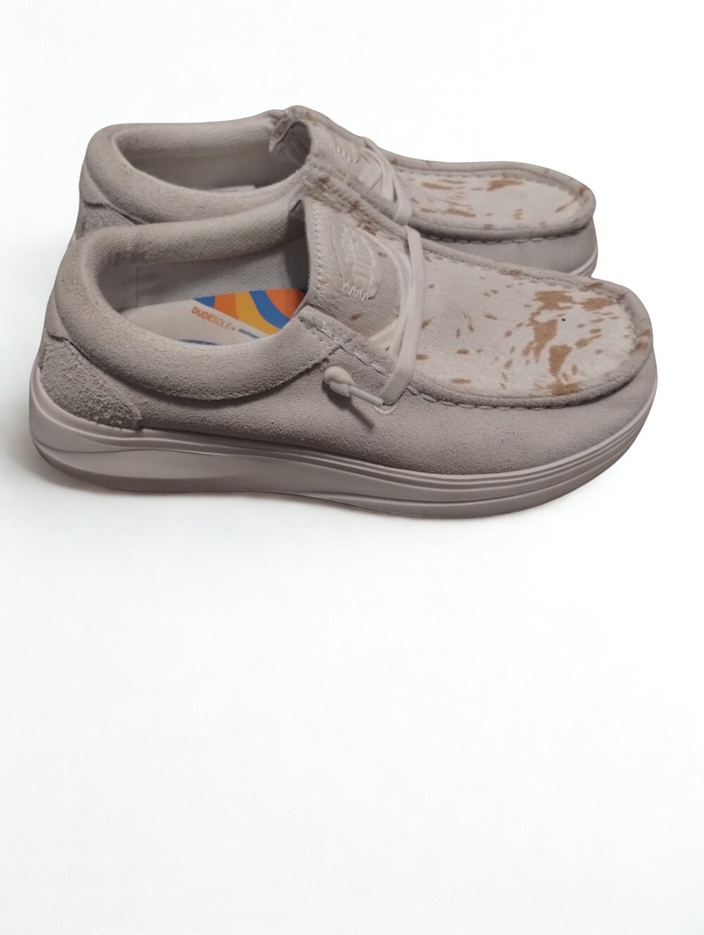 Hey Dude Cow Print Women's size 6